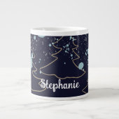 Grande Tasse Nom de script mignon cabine marine or arbre blanc  (Devant)