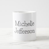 Grande Tasse Nom de script noir et blanc tendance Chic (Devant)