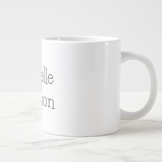 Grande Tasse Nom de script noir et blanc tendance Chic (Droite)