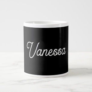Grande Tasse Nom d'écriture professionnelle noir personnalisé