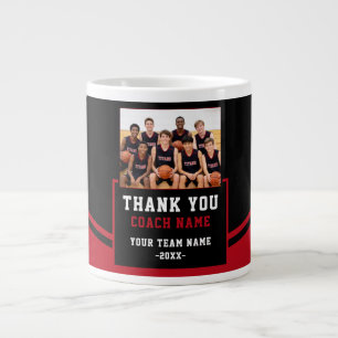 Grande Tasse Nom d'équipe moderne Photo Coach Merci