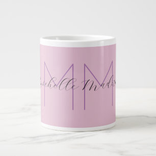Grande Tasse Nom minimaliste monogramme Initiales écriture manu