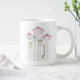 Grande Tasse Nom moderne élégant rose de Namaste de fleur de