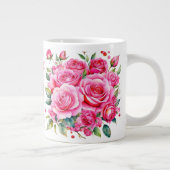 Grande Tasse Nom monogramme Roses roses roses | (Droite)