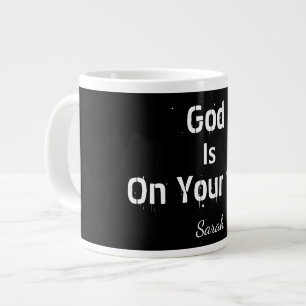 Grande Tasse Nom noir moderne gras La foi de Dieu est de votre 