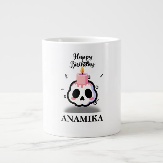 Grande Tasse Nom personnalisé Anniversaire (Devant)