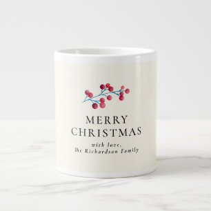 Grande Tasse Nom personnalisé de Noël à la cerise blanche