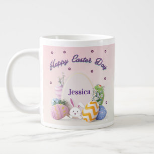Grande Tasse Nom personnalisé élégant Joyeux Jour de Pâques