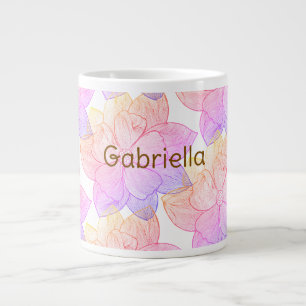 Grande Tasse Nom personnalisé Gabriella "Sunset Bloom" Jumbo