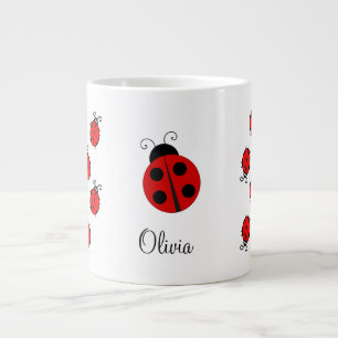 Grande Tasse Nom personnalisé Red LadyBug