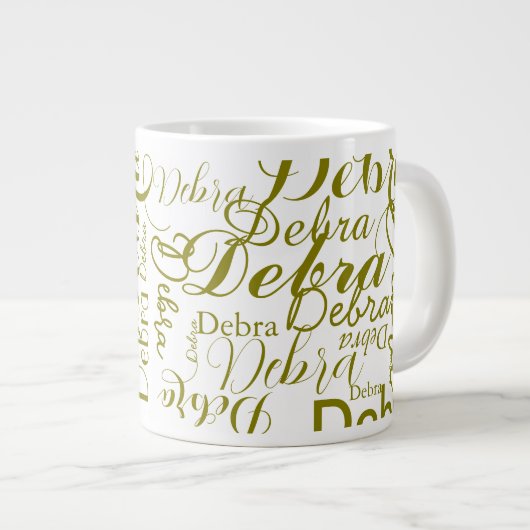 Grande Tasse Nom personnalisé Typographie de l'olivier (Devant droit)