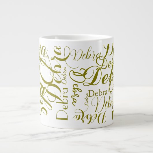 Grande Tasse Nom personnalisé Typographie de l'olivier (Devant)