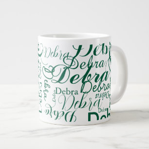 Grande Tasse Nom personnalisé Typographie motif vert