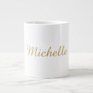 Grande Tasse Nom propre Créatif Tendance Couleur Or Script