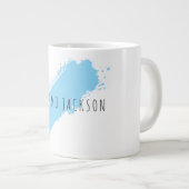 Grande Tasse Nom propre Décoratif Chic Simple Bleu Blanc (Devant droit)