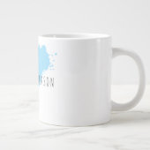 Grande Tasse Nom propre Décoratif Chic Simple Bleu Blanc (Droite)