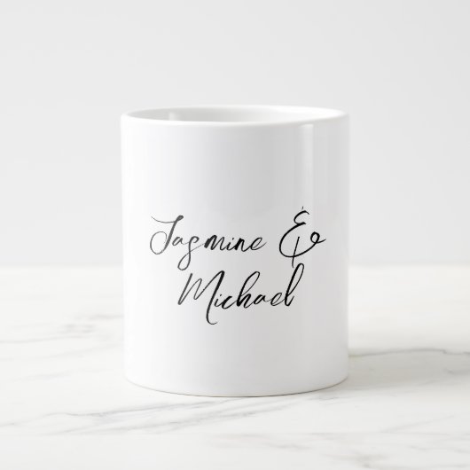 Grande Tasse Noms de calligraphie chic adorables mariages (Devant)