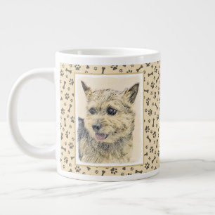 Grande Tasse Norwich Terrier Peinture - Cute Original Chien Art