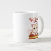 Grande Tasse Not Today Human Cute Cat on Book Funny Design (Devant droit)