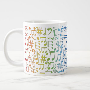 Grande Tasse Notes de musique colorées dansantes Amoureux de la