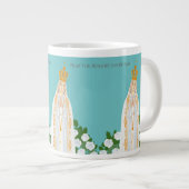 Grande Tasse Notre-Dame de Fatima et roses blanches (Devant droit)