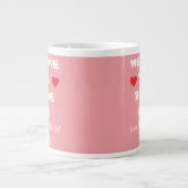Grande Tasse Nous Vous Aimons Bubbe Personnalisé Rose/Blanc + C (Devant)