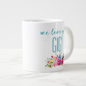 Grande Tasse Nous Vous Aimons Gigi Turquoise Rose Floral (Devant droit)