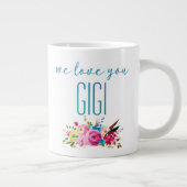 Grande Tasse Nous Vous Aimons Gigi Turquoise Rose Floral (Droite)