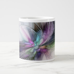 Grande Tasse Nouvelle vie, art abstrait fractal de fantaisie co