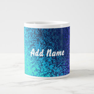 Grande Tasse Nuances de bleu Abstrait Ajouter un nom
