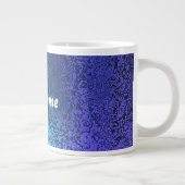 Grande Tasse Nuances de bleu Abstrait Ajouter un nom (Droite)