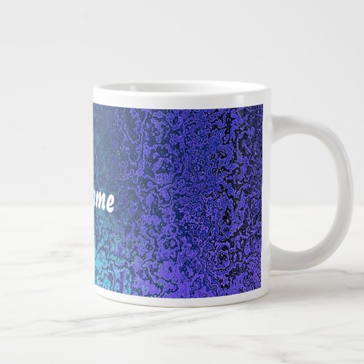 Grande Tasse Nuances de bleu Abstrait Ajouter un nom (Droite)