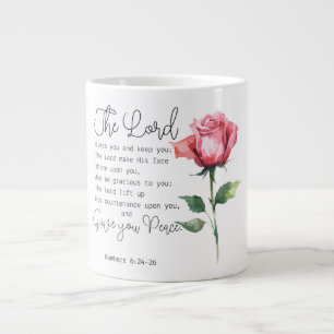 Grande Tasse Numéros 6:24-26 Le Seigneur vous bénisse Fleur Ros