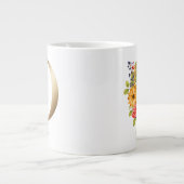Grande Tasse O Lettre or Monogramme jaune rouge pourpre fleuri (Devant)