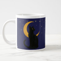 Observateur de la nuit - Chat noir d'Halloween