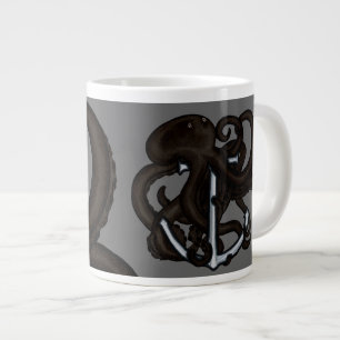 Grande Tasse Octopus noir sur l'Ancre