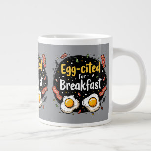 Grande Tasse Oeuf cité pour Breakfast Funny Foodie Pun Design