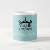 Grande Tasse Oeuf Robin noir Humour Moustache bleu (Devant)