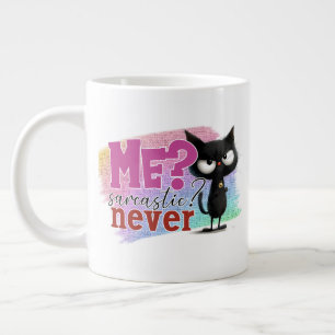Grande Tasse Œuvre d'art avec des mots de chat sarcastique drôl