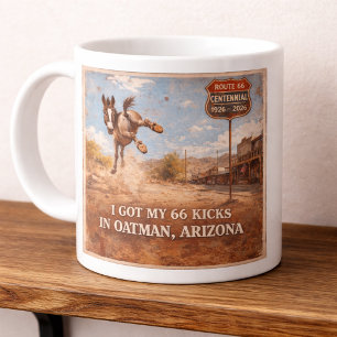 Grande Tasse Œuvre d'art du Centenaire de la Route 66 sur un ân