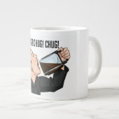 Grande Tasse Office Woman Chugging Coffee From Pot Humor (Devant droit)