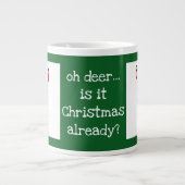 Grande Tasse Oh cerf, Noël déjà ? cerf de tartan (Devant)