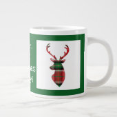 Grande Tasse Oh cerf, Noël déjà ? cerf de tartan (Droite)