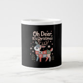 Grande Tasse Oh Deer Its Christmas Miniature Patchwork Squares (Devant)