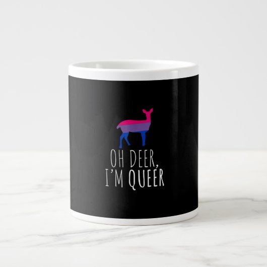 Grande Tasse Oh Deer Queer Bisexual Pride Gay Lesbian Design (Devant)