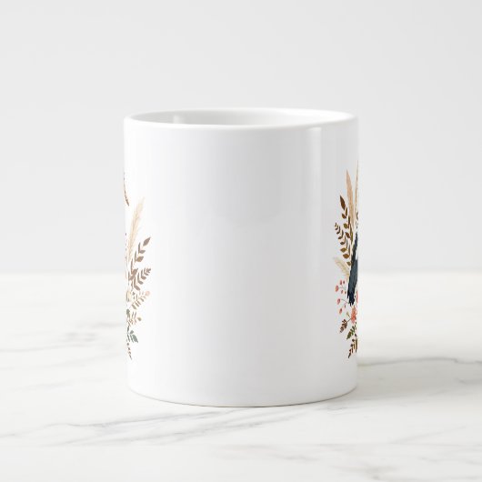 Grande Tasse Oiseau aquarelle (Devant)