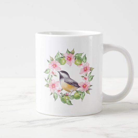 Grande Tasse Oiseau et fleurs 2 (Droite)