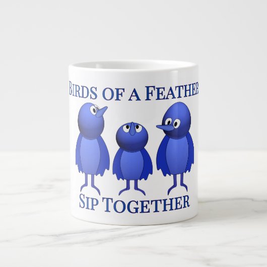 Grande Tasse Oiseaux d'une fleur de plumes ensemble (Devant)