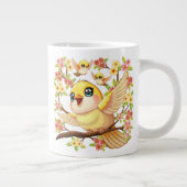 Grande Tasse Oiseaux mignons et heureux parmi les fleurs du pri (Droite)