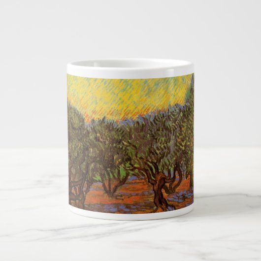 Grande Tasse Olive Grove, Ciel orange par Vincent van Gogh (Devant)